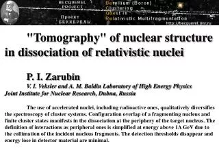 &quot;Tomography&quot; of nuclear structure in dissociation of relativistic nuclei 	P. I. Zarubin