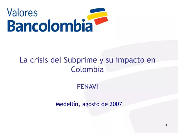 la crisis del subprime y su impacto en colombia fenavi