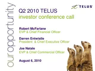 Q2 2010 TELUS investor conference call