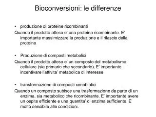 bioconversioni le differenze