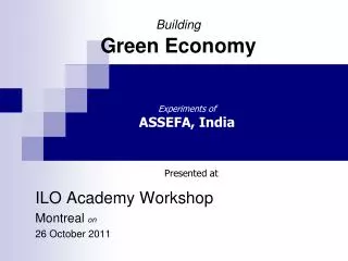 Building Green Economy