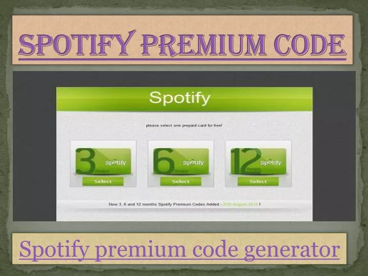 spotify premium code