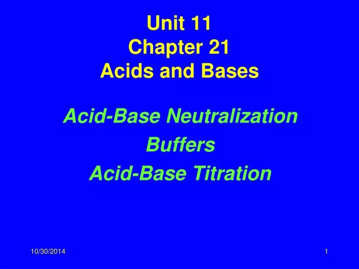 unit 11 chapter 21 acids and bases