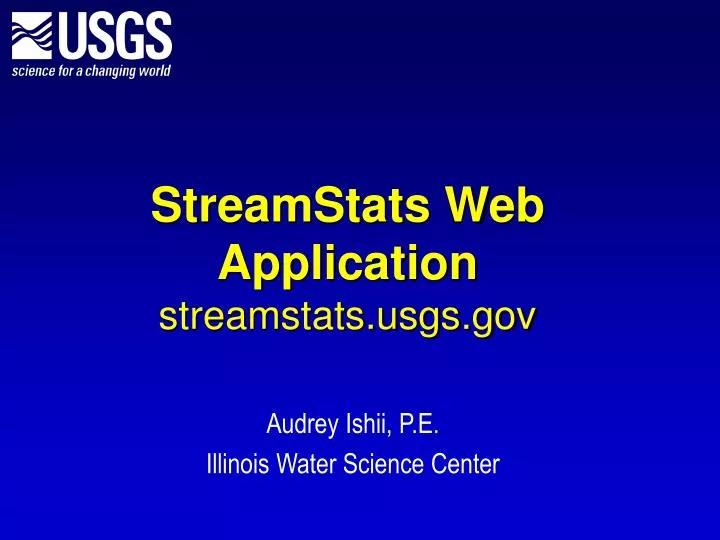 streamstats web application streamstats usgs gov