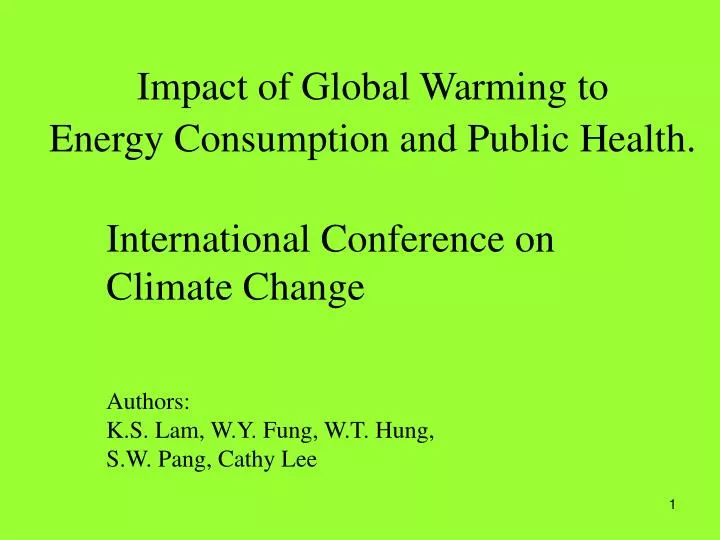 impact of global warming to energy consumption and public health
