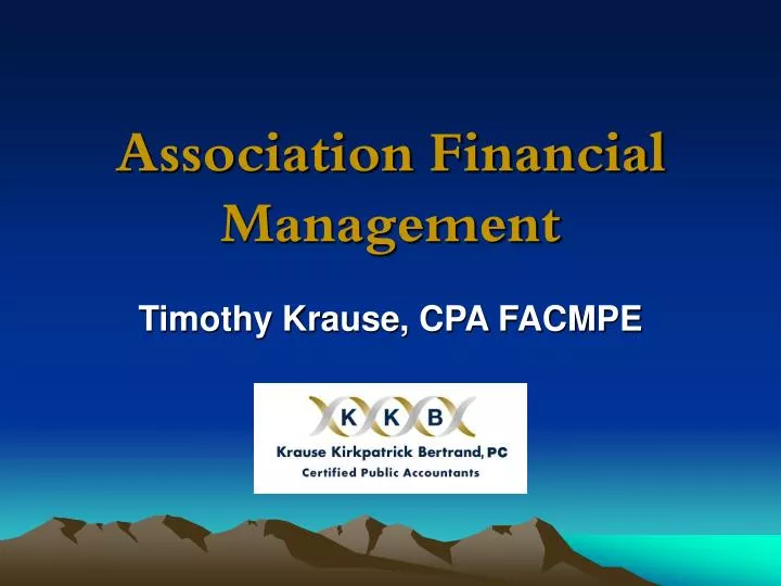 association financial management