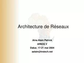 architecture de r seaux