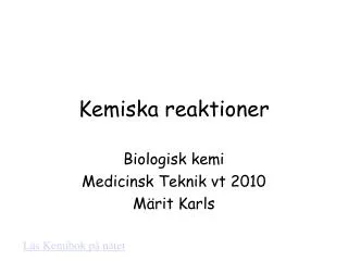 kemiska reaktioner