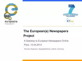 The European(a) Newspapers Project
