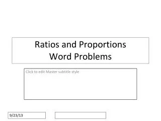 Ratios and Proportions Word Problems