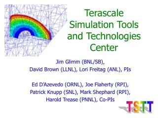 Terascale Simulation Tools and Technologies Center
