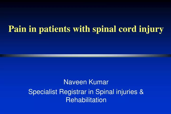 pain in patients with spinal cord injury