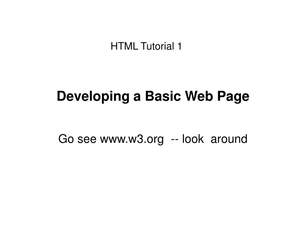 PPT - Developing a Basic Web Page PowerPoint Presentation, free ...