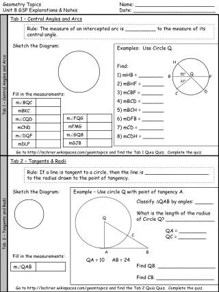 Geometry Topics			Name: __________________________