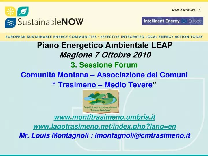 piano energetico ambientale leap magione 7 ottobre 2010
