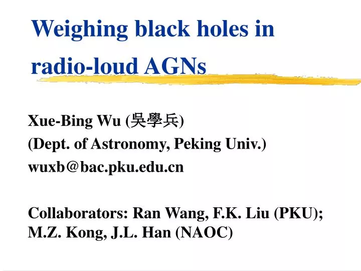 weighing black holes in radio loud agns
