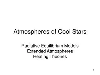 Atmospheres of Cool Stars