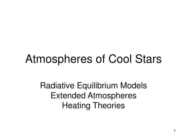 atmospheres of cool stars