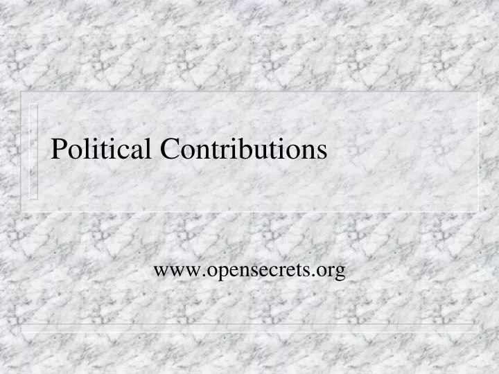 political contributions