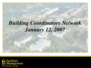 Building Coordinators Network January 12, 2007