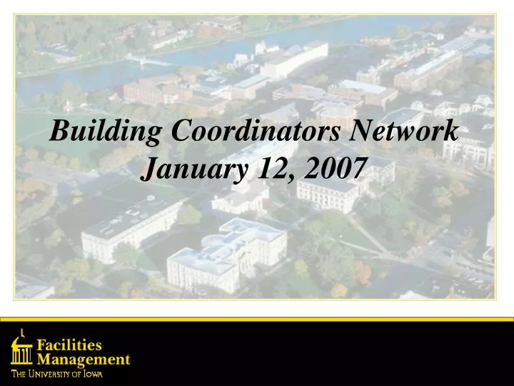 building coordinators network january 12 2007