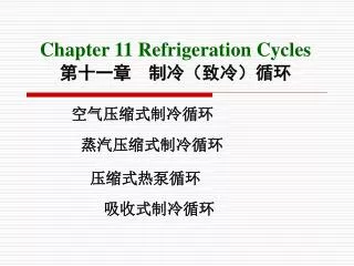 chapter 11 refrigeration cycles