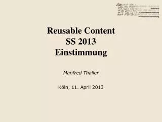 reusable content ss 2013 einstimmung
