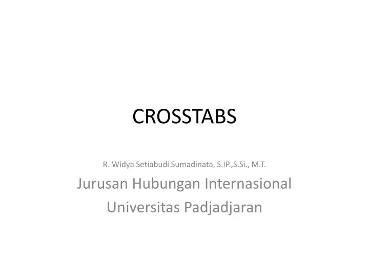 crosstabs