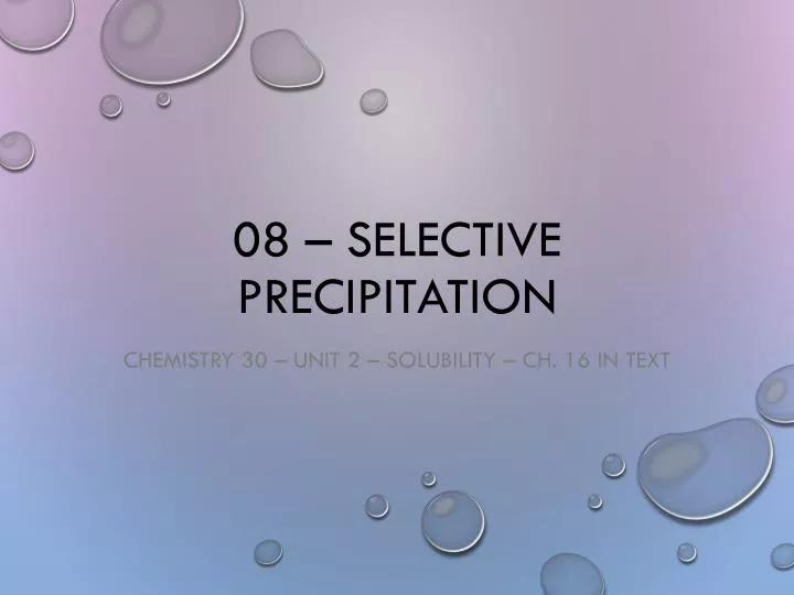 08 selective precipitation