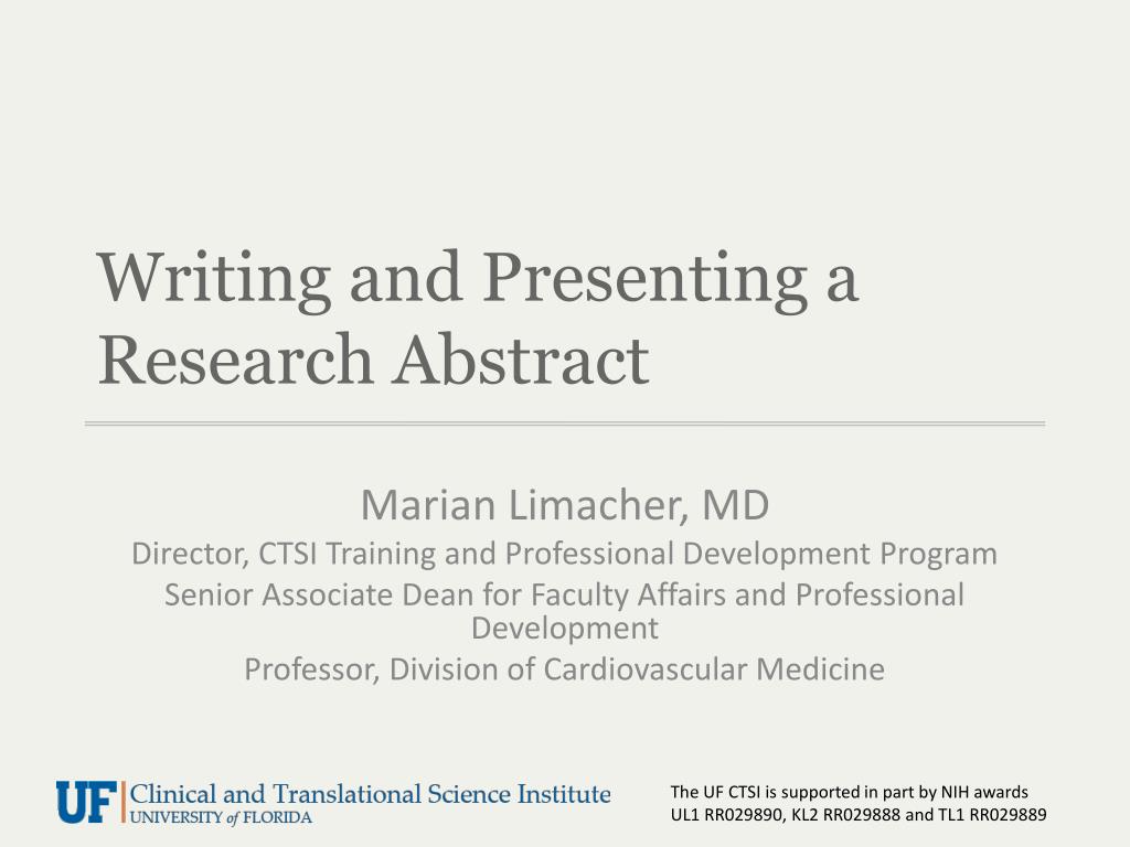 PPT - Writing and Presenting a Research Abstract PowerPoint ...