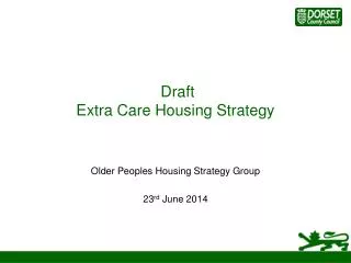 Draft Extra Care Housing Strategy