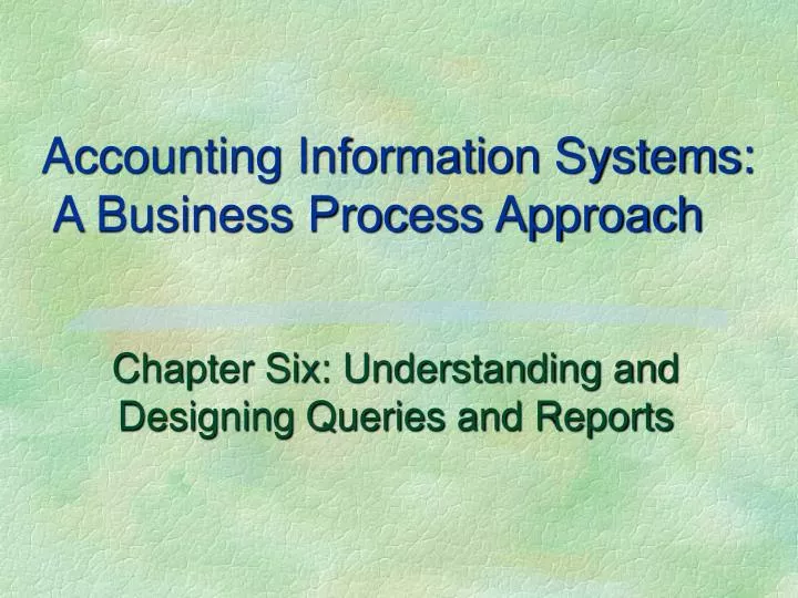 accounting information systems a business process approach
