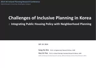 Challenges of Inclusive Planning in Korea
