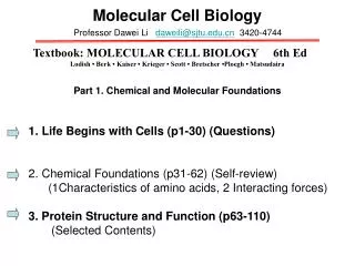 Molecular Cell Biology