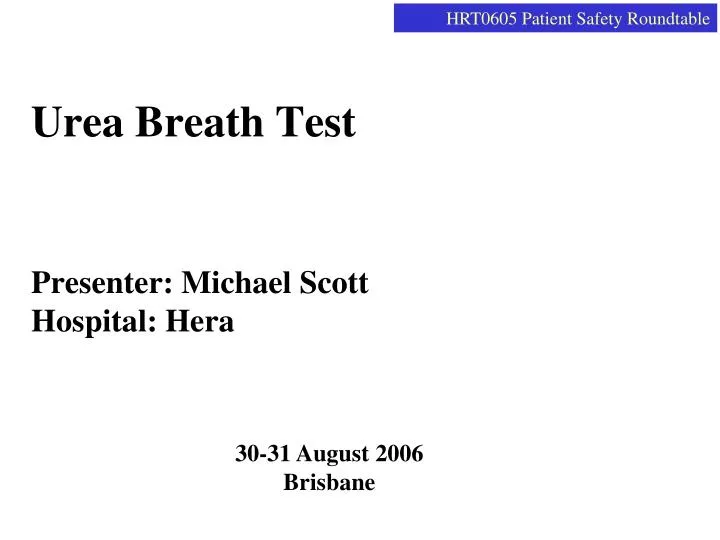 urea breath test presenter michael scott hospital hera