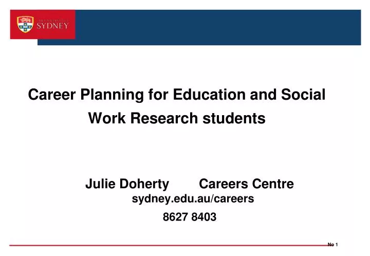 career planning for education and social work research students