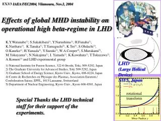 Effects of global MHD instability on operational high beta-regime in LHD
