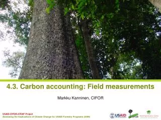 4.3. Carbon accounting: Field measurements