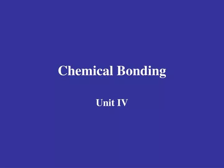 chemical bonding