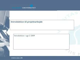 introduktion til projektarbejde
