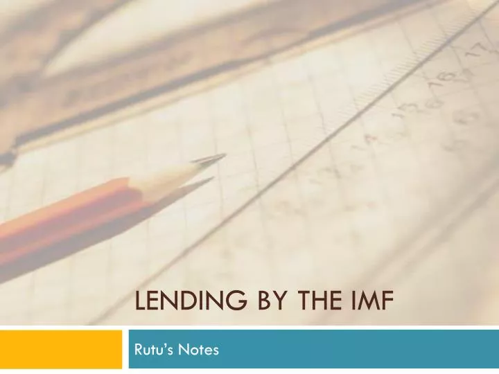 lending by the imf
