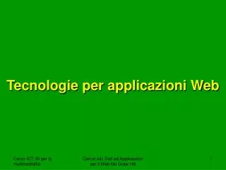 tecnologie per applicazioni web