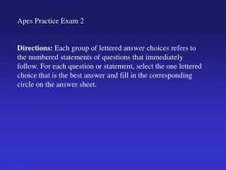 Apes Practice Exam 2