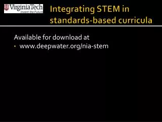 Integrating STEM in standards-based curricula