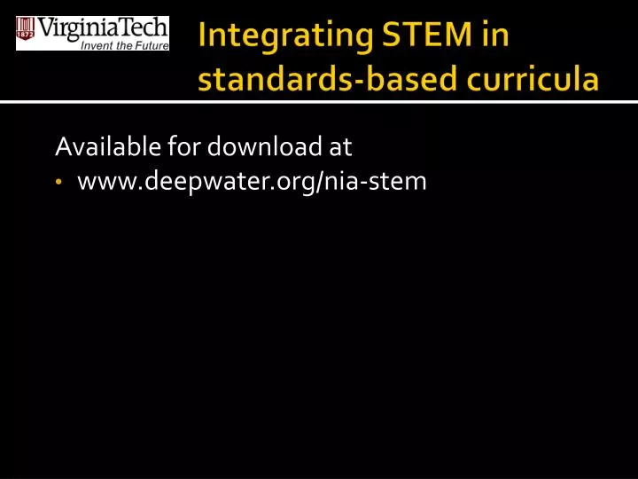 integrating stem in standards based curricula