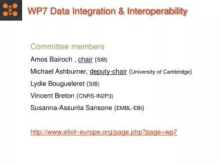 WP7 Data Integration &amp; Interoperability