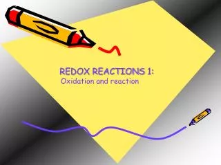 REDOX REACTIONS 1: