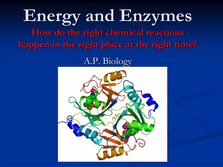 energy and enzymes how do the right chemical reactions happen in the right place at the right time