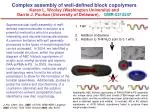 Innovations in Self-Assembly of Block Copolymers: Toroidal and Disc Morphologies - slide 1