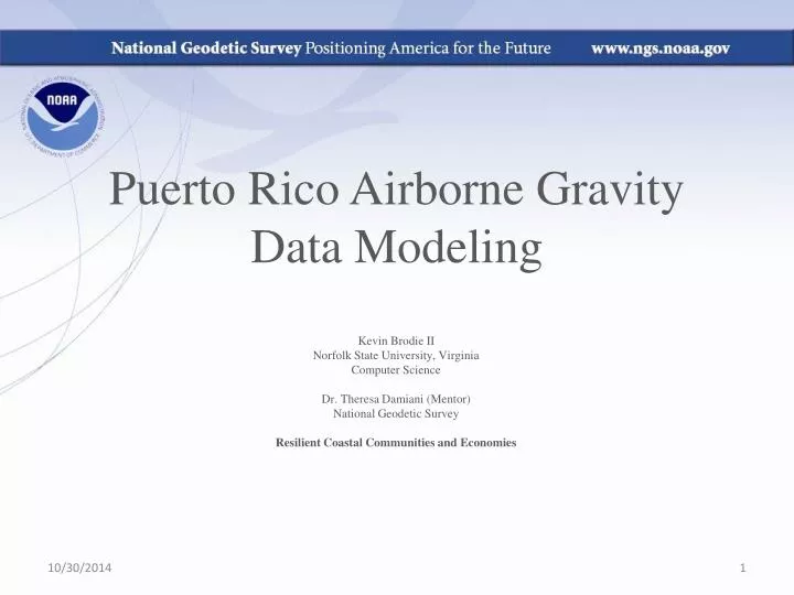 puerto rico airborne gravity data modeling